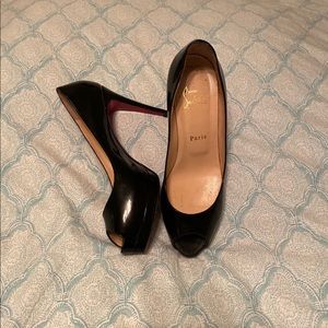 Christian Louboutin peep toe heels w/platform
